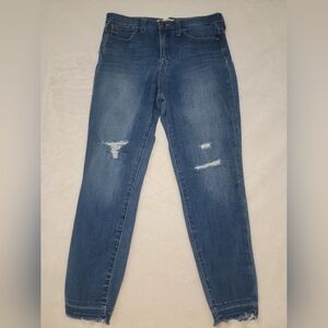 Madewell Classic Blue Ripped Skinny Jeans